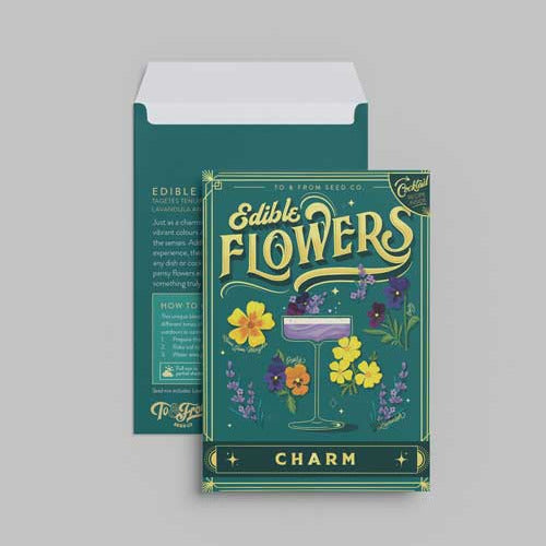 Floriography Seed Packet Countertop Display + 100 Seed Packets
