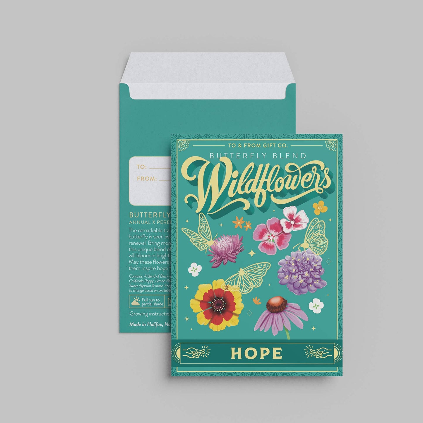 Floriography Seed Packet Countertop Display + 100 Seed Packets
