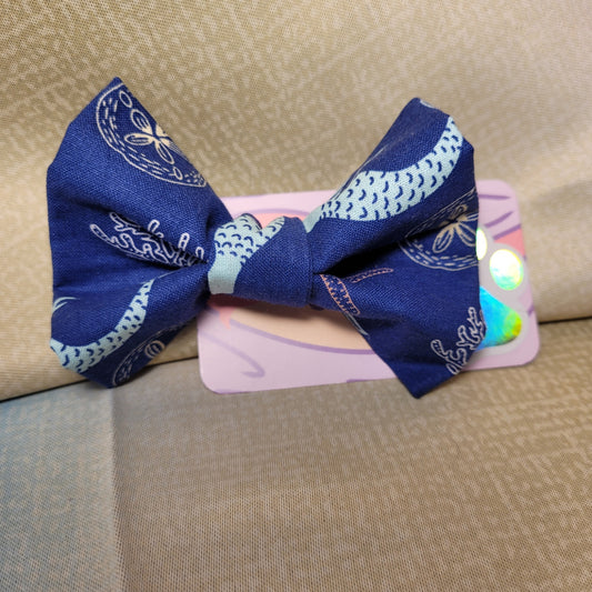 Navy Mermaids Dog Bow Tie
