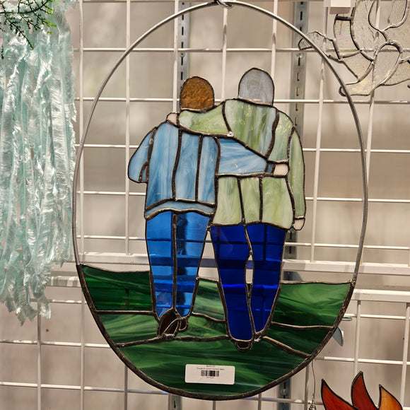 Couple In sunset Stained Glass