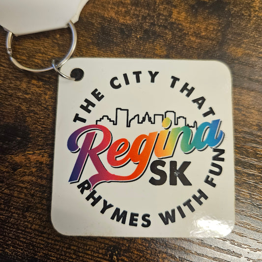 Square Saskatchewan Keychains