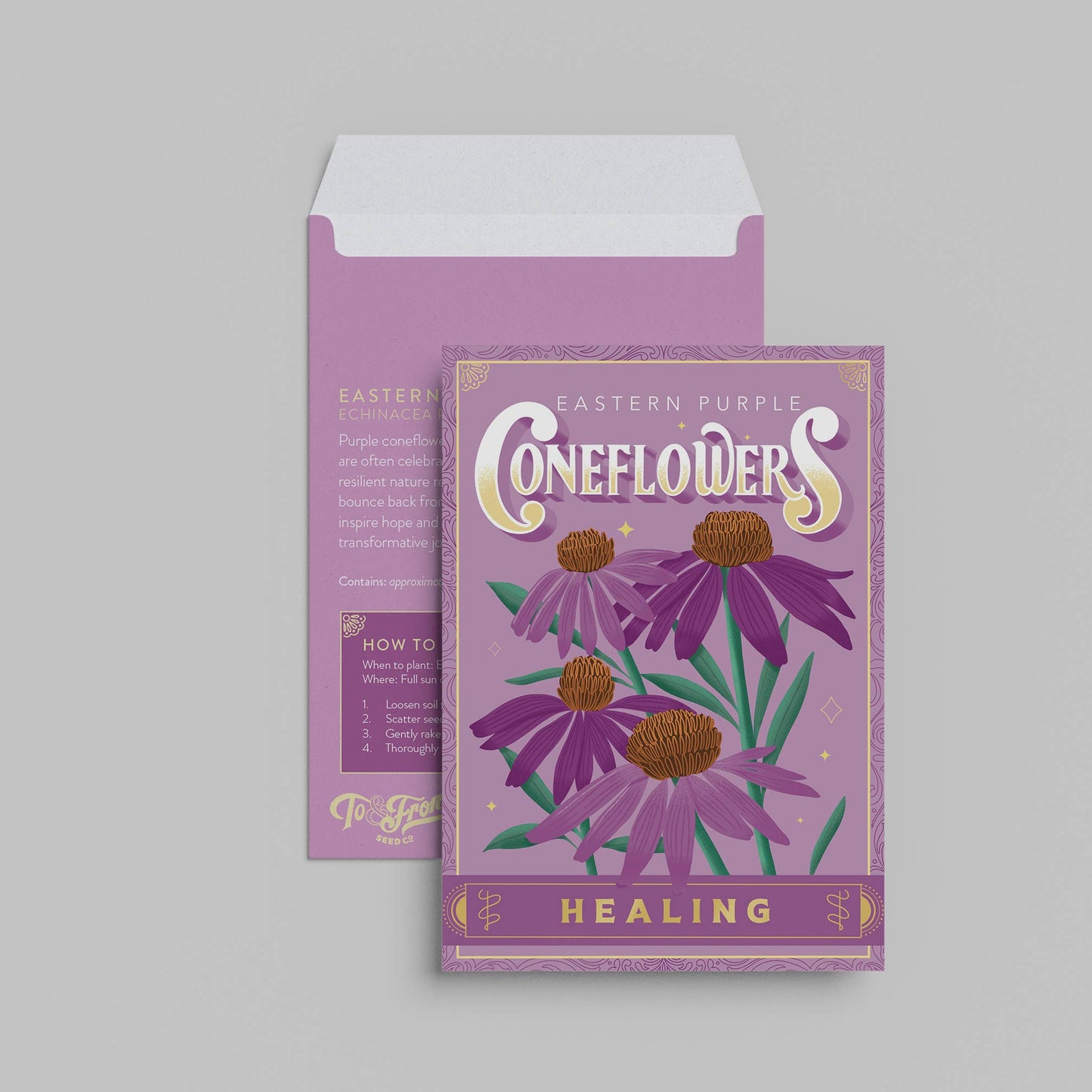 Floriography Seed Packet Countertop Display + 100 Seed Packets