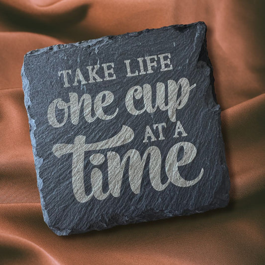 Tea Themed Slate Coaster Set