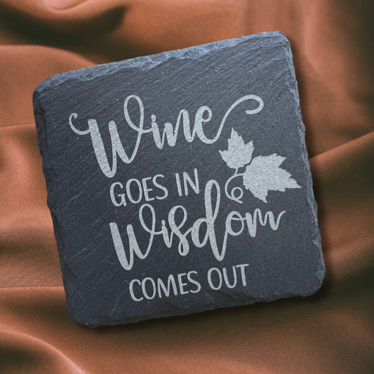 Wine Themed Slate Coaster Set