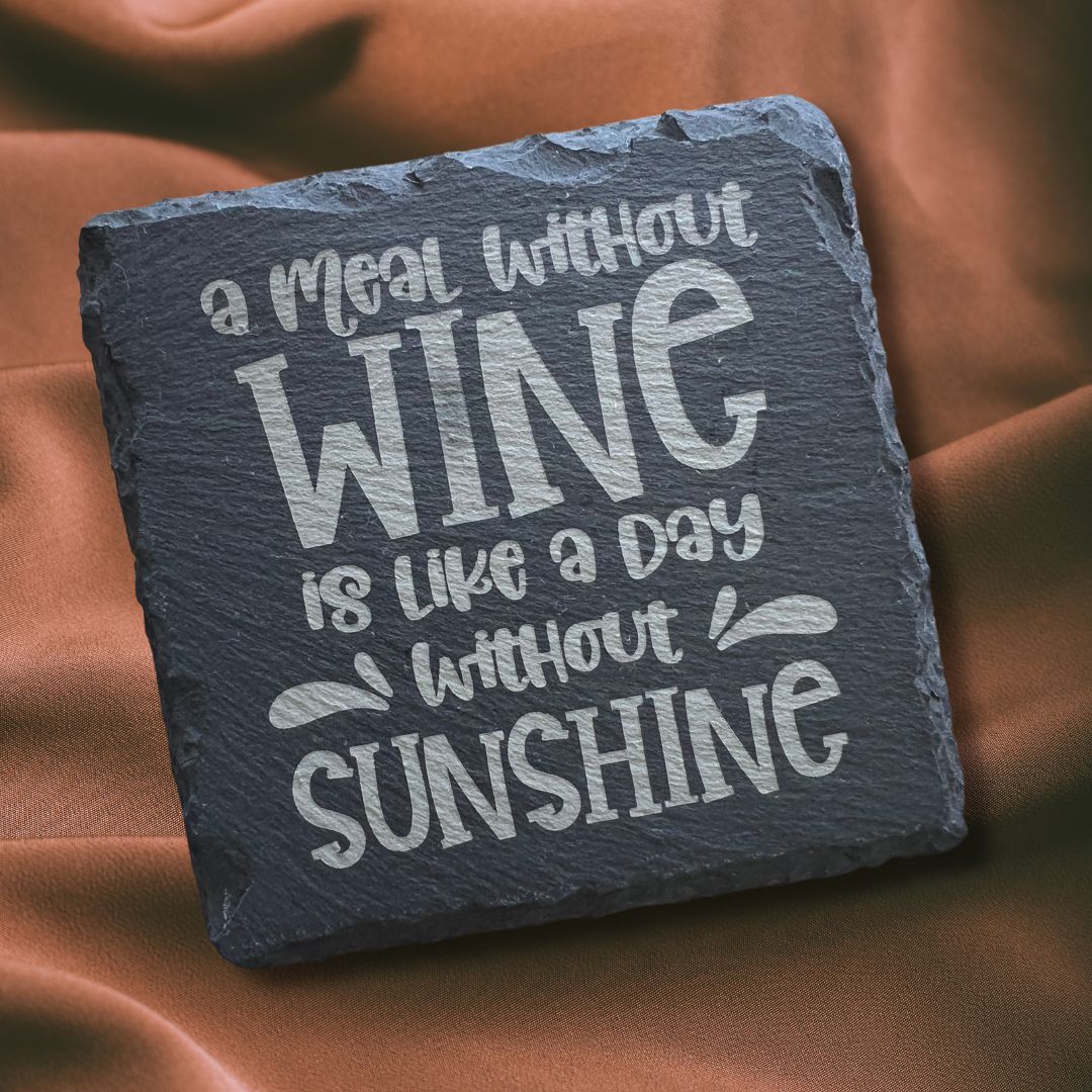 Wine Themed Slate Coaster Set