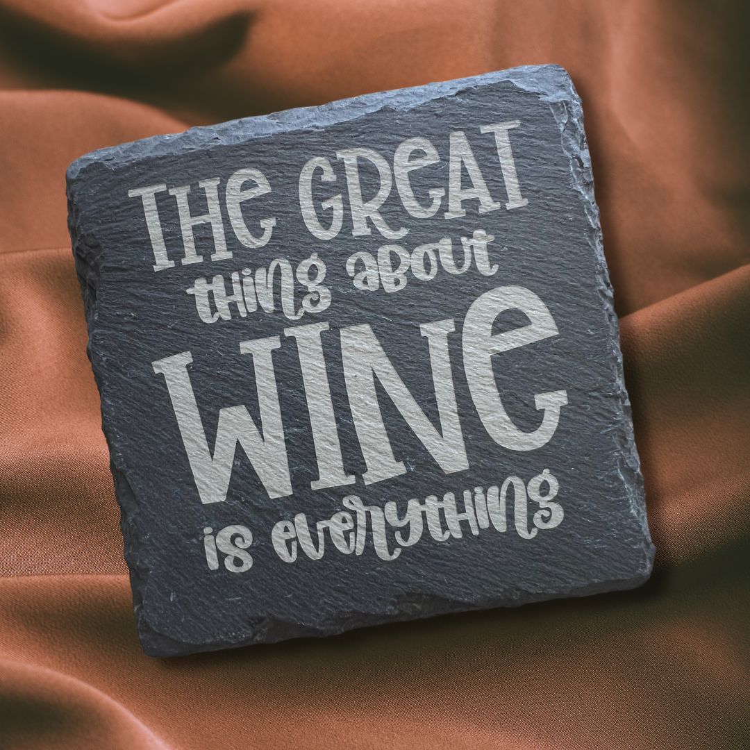 Wine Themed Slate Coaster Set
