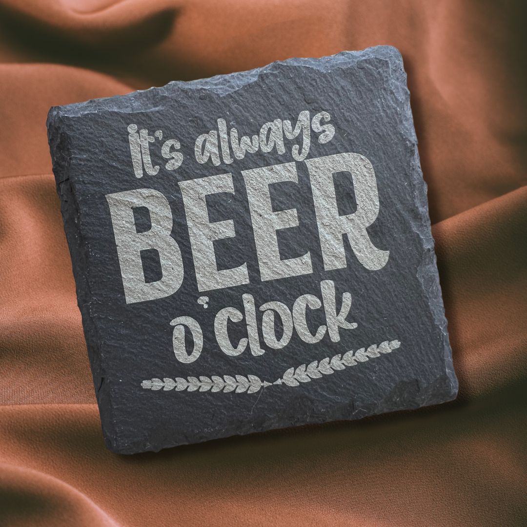Beer Themed Slate Coaster Set