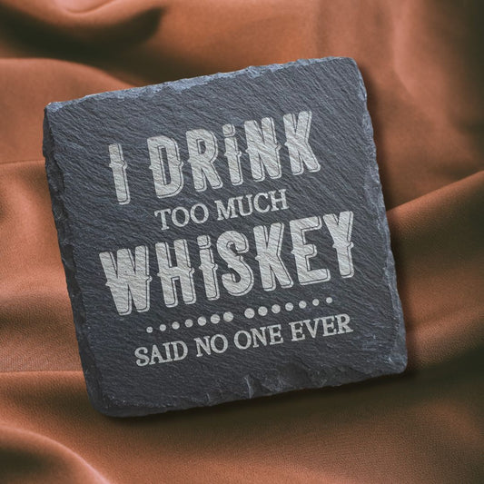 Whiskey Themed Slate Coaster Set
