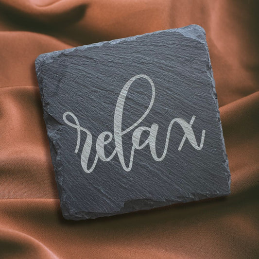 Relax Slate Coaster Set