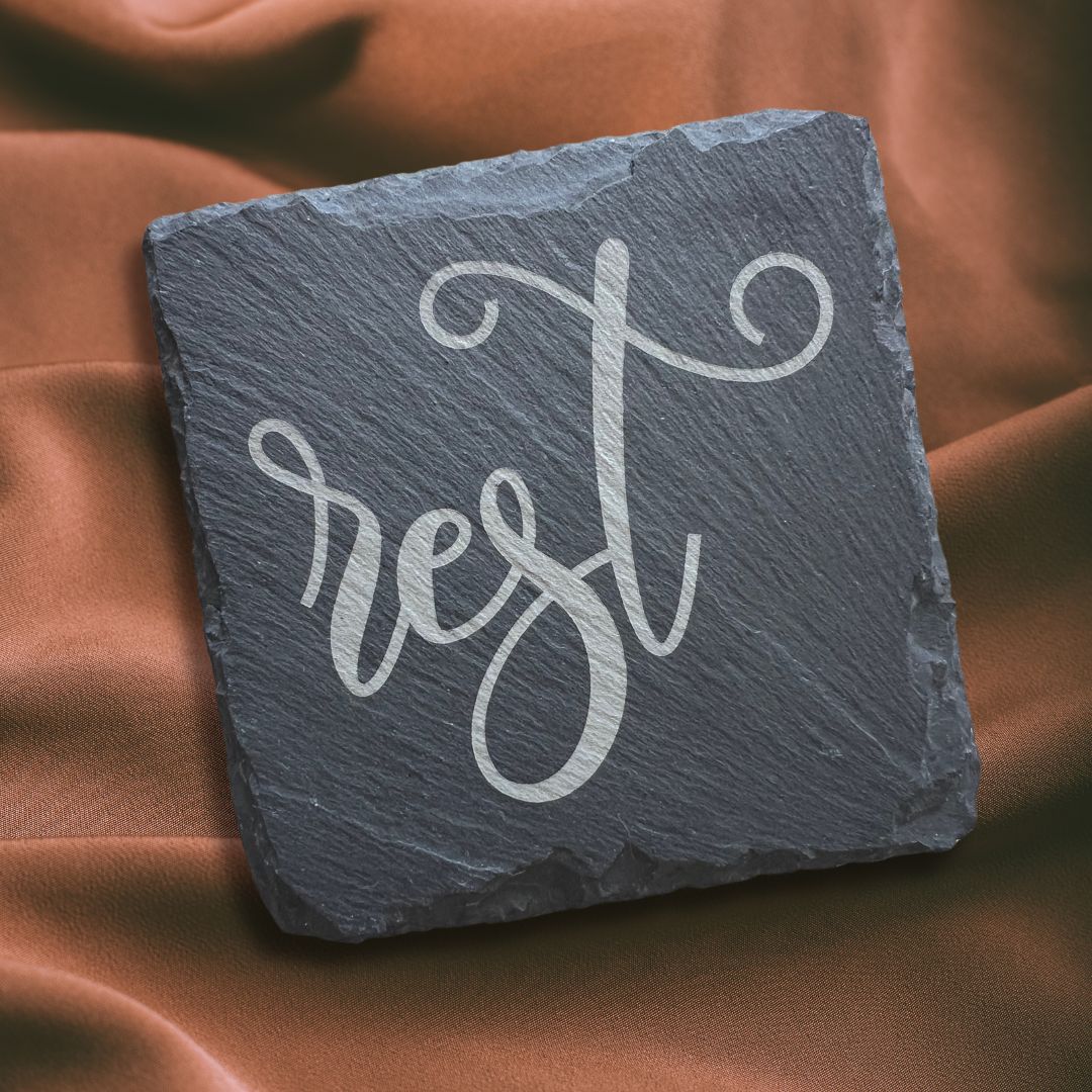 Relax Slate Coaster Set