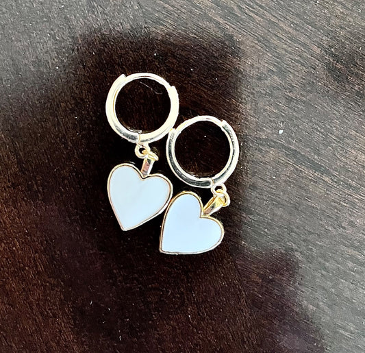 14x17mm Gold Plated Enamel Heart Earring