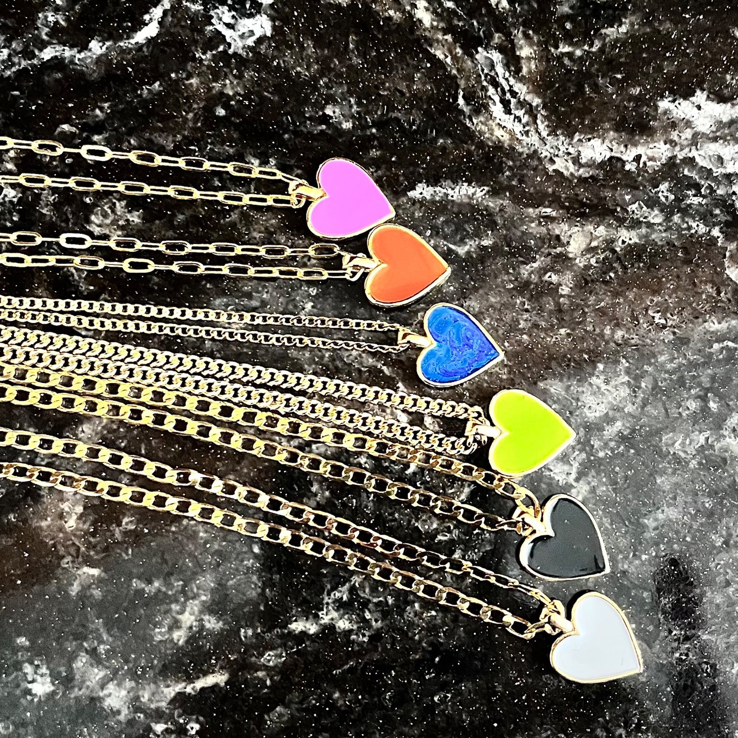 14x17mm gold plated enamel Heart Necklace