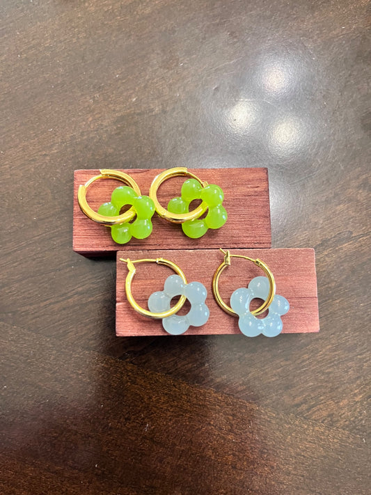 Daisy Resin and Gold Plated Earrings