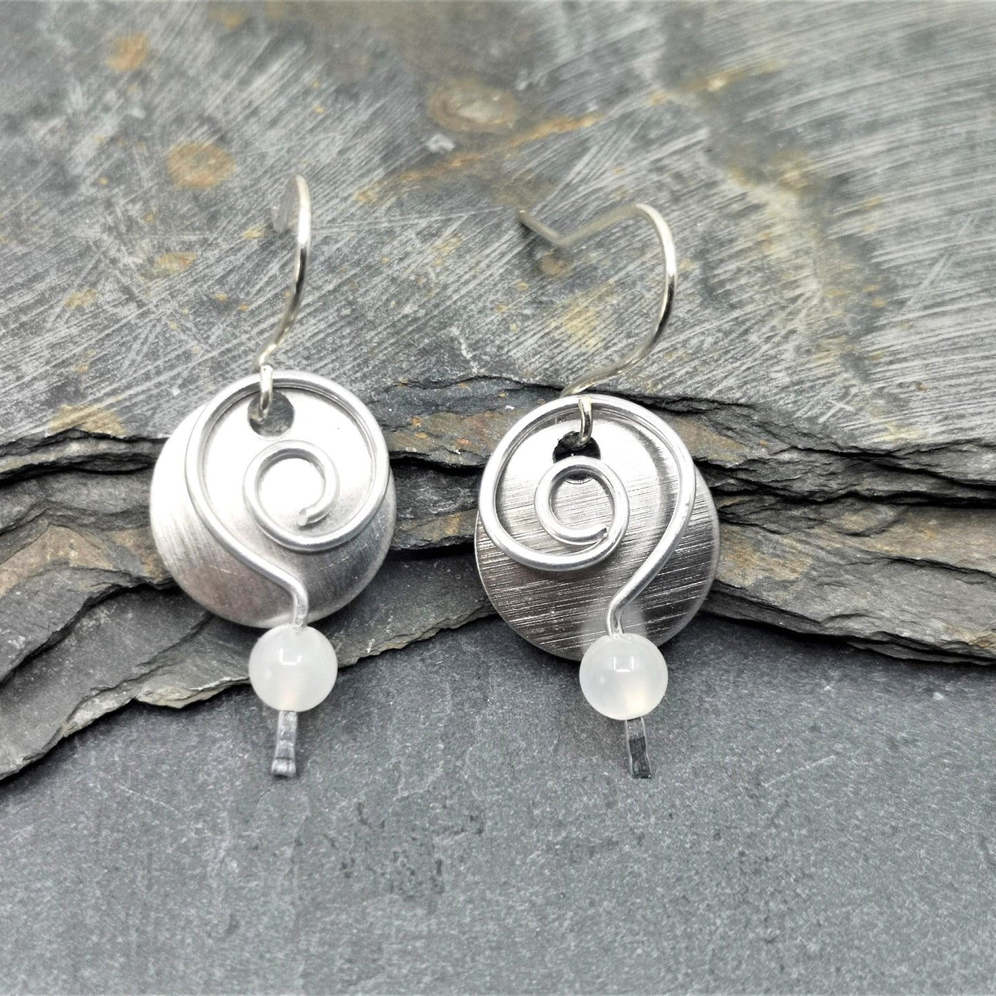 Spiral Moonstone Earrings