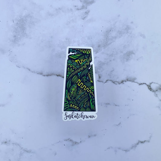 Saskatchewan Map Waterproof Stickers