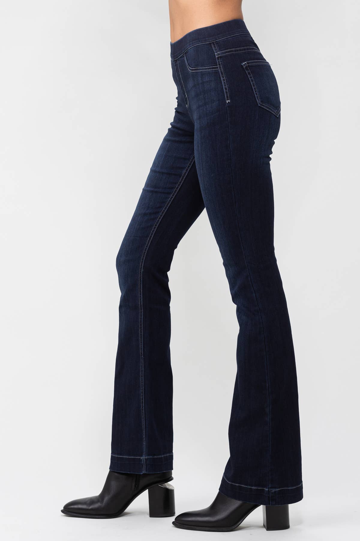 PLUS SIZE Indigo Pull On Flare