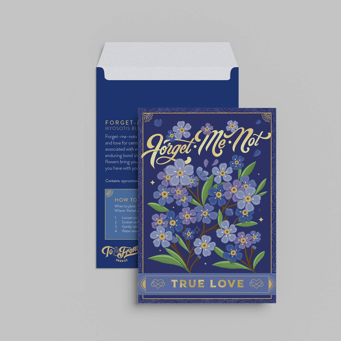 Floriography Seed Packet Countertop Display + 100 Seed Packets