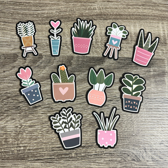 Set Of 11 House Plant Stickers/Decals