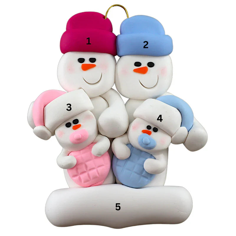 Baby Family of 4(Twins) Ornaments
