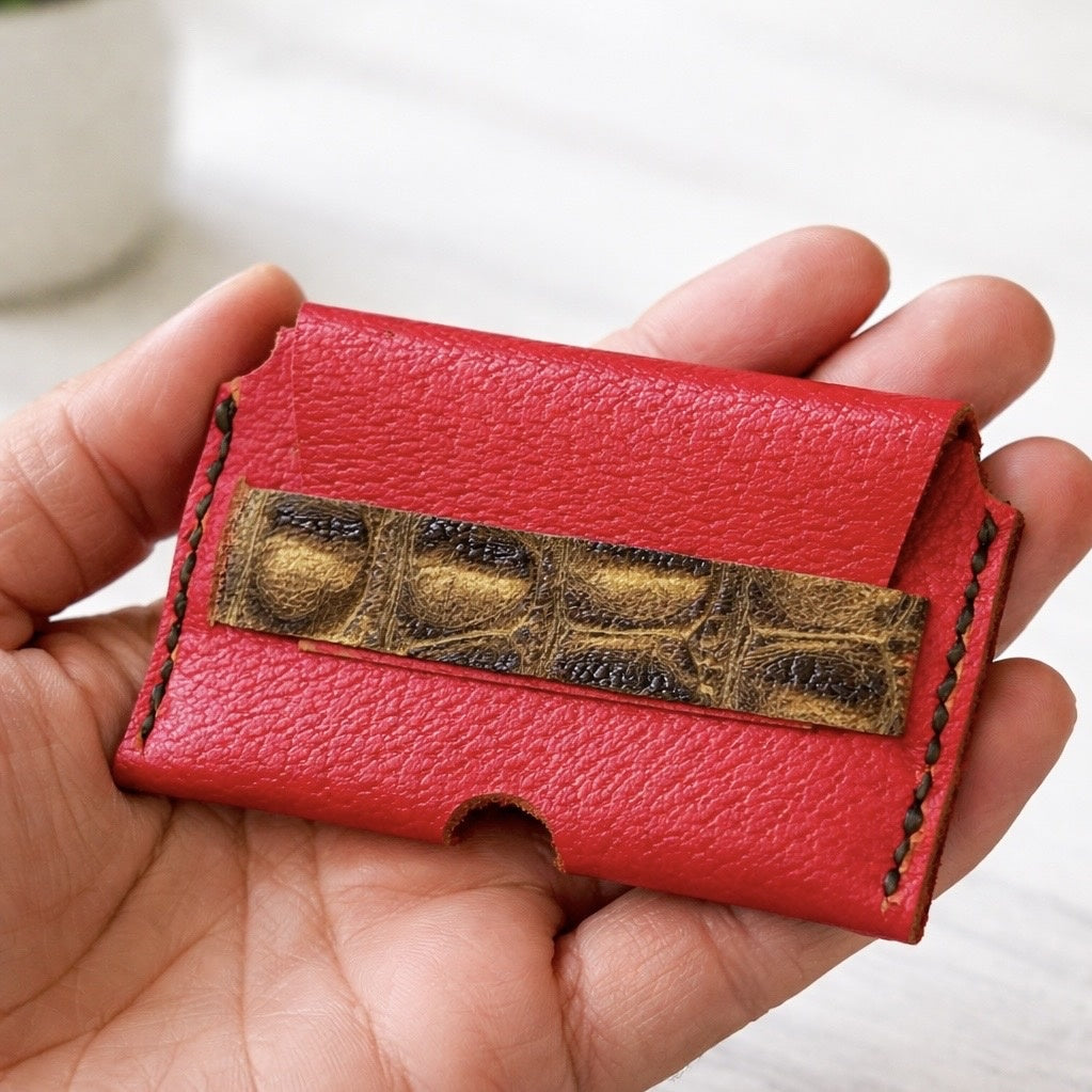 Card holder-Croc Accent