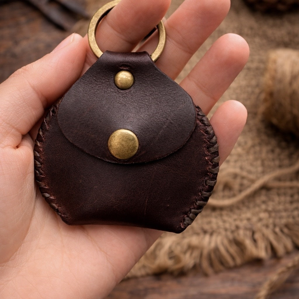 Rounded pouch keychain