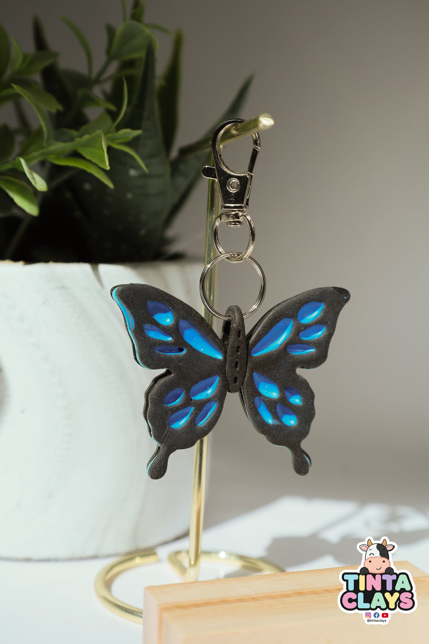 Butterfly Polymer Clay Keychain