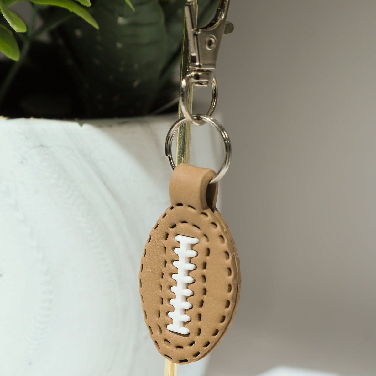 Football Polymer Clay Keychain