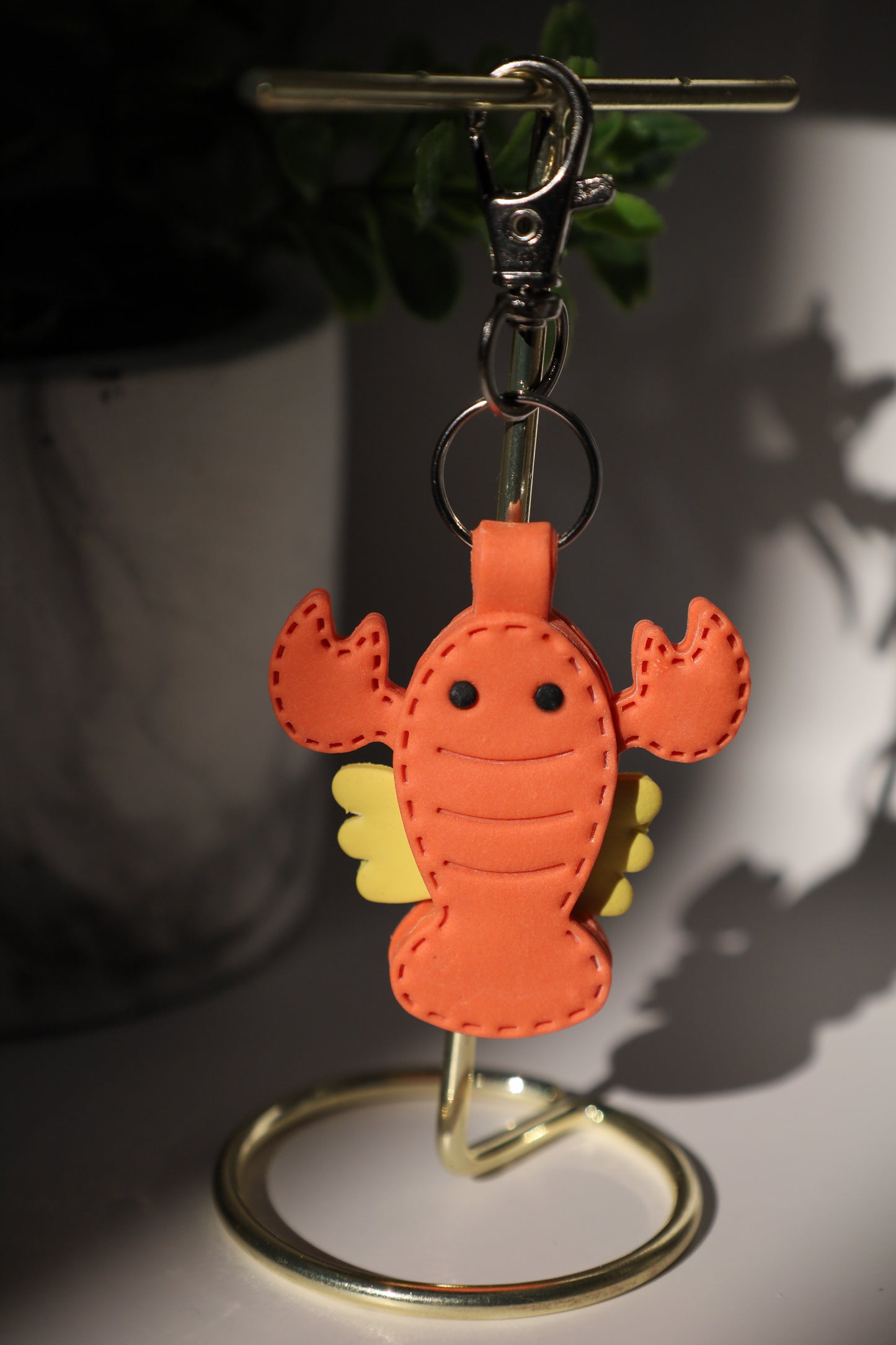 Shrimp Polymer Clay Keychain