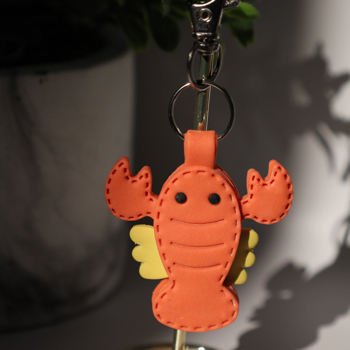 Shrimp Polymer Clay Keychain