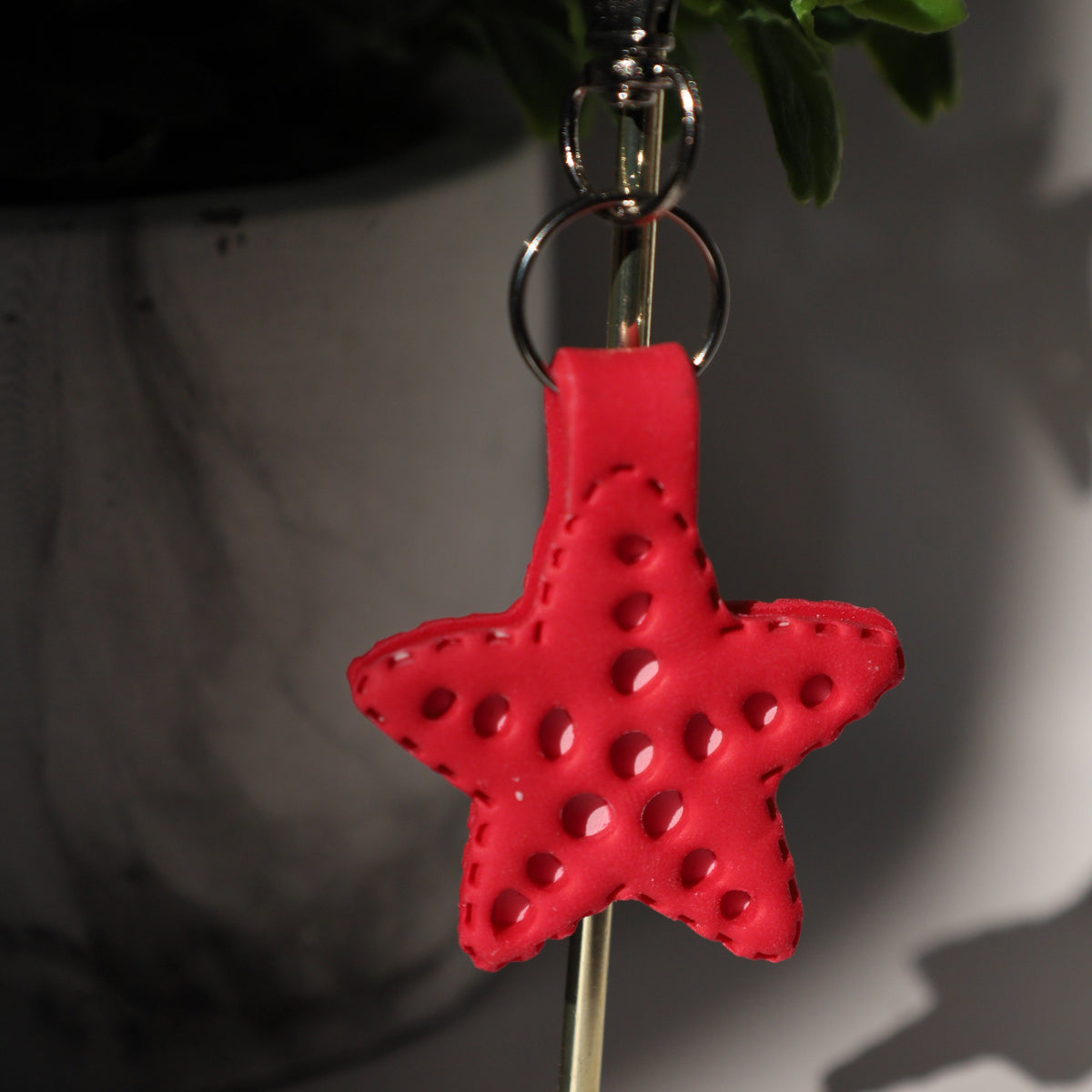 Starfish Polymer Clay Keychain