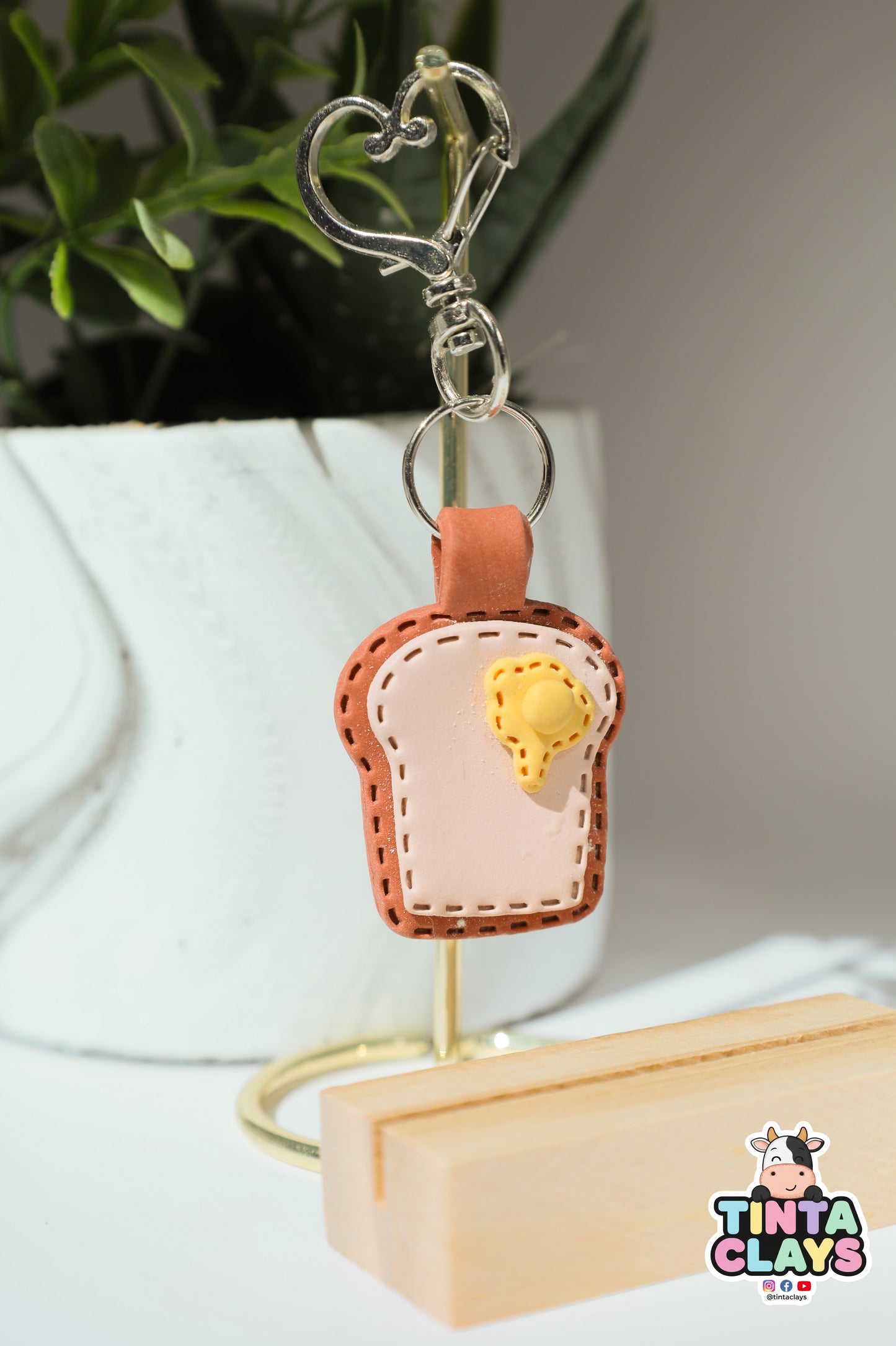 Toast & Butter Polymer Clay Keychain
