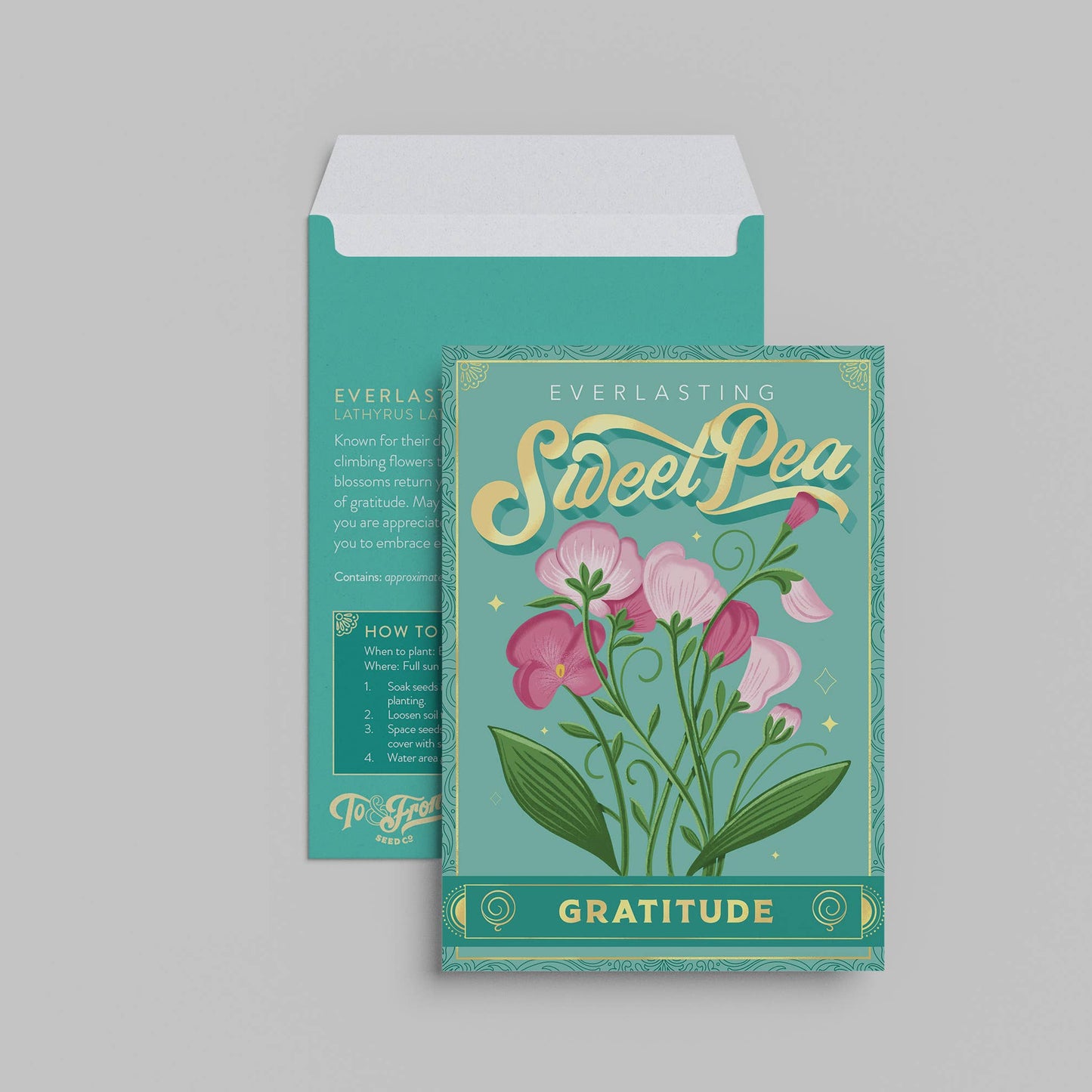 Floriography Seed Packet Countertop Display + 100 Seed Packets