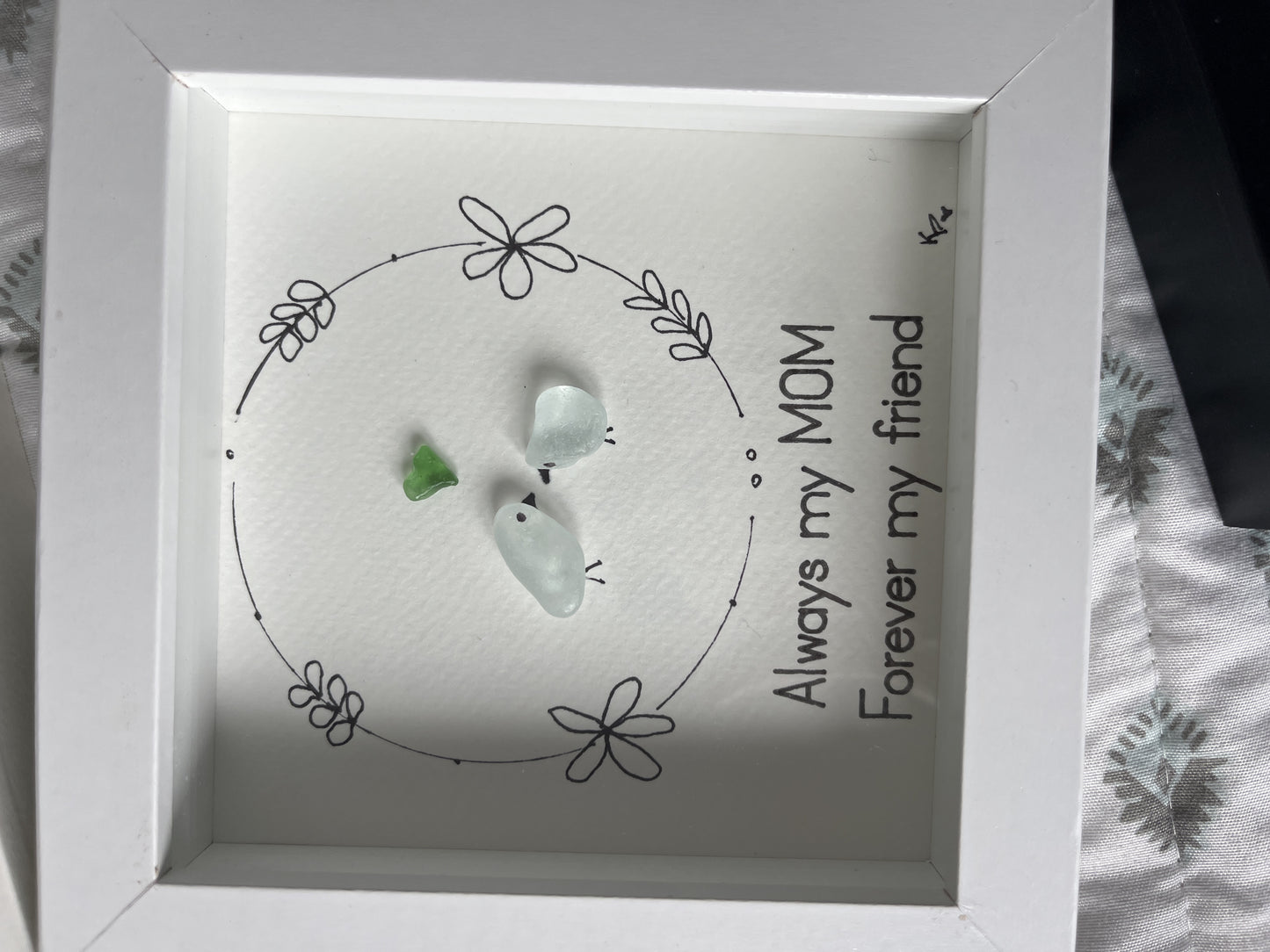 Always my Mom Sea Glass Framed art