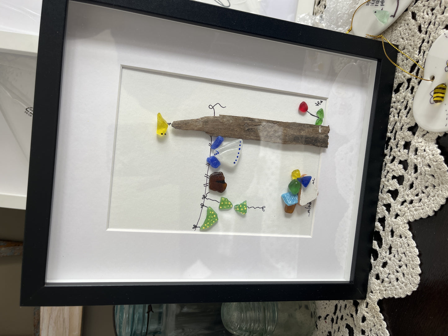 Laundry Day Sea Glass Framed art