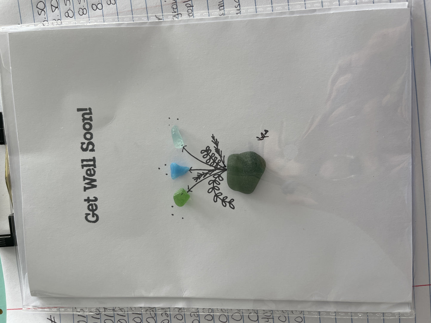 Get Well Soon Sea Glass Greeting card