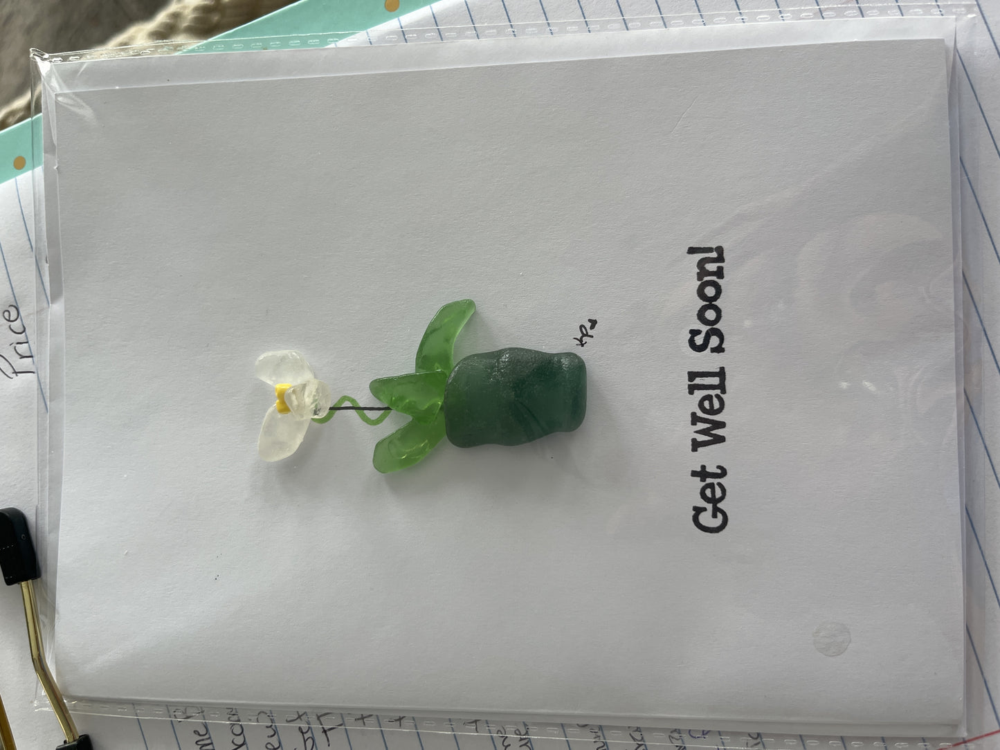 Get Well Soon Sea Glass Greeting card