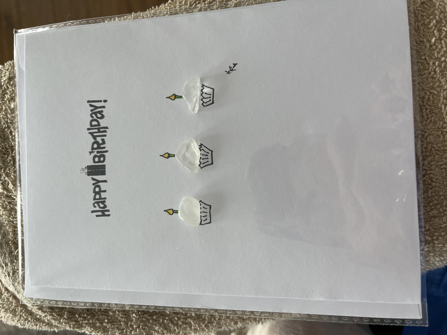 Birthday Cupcake Sea Glass Greeting card