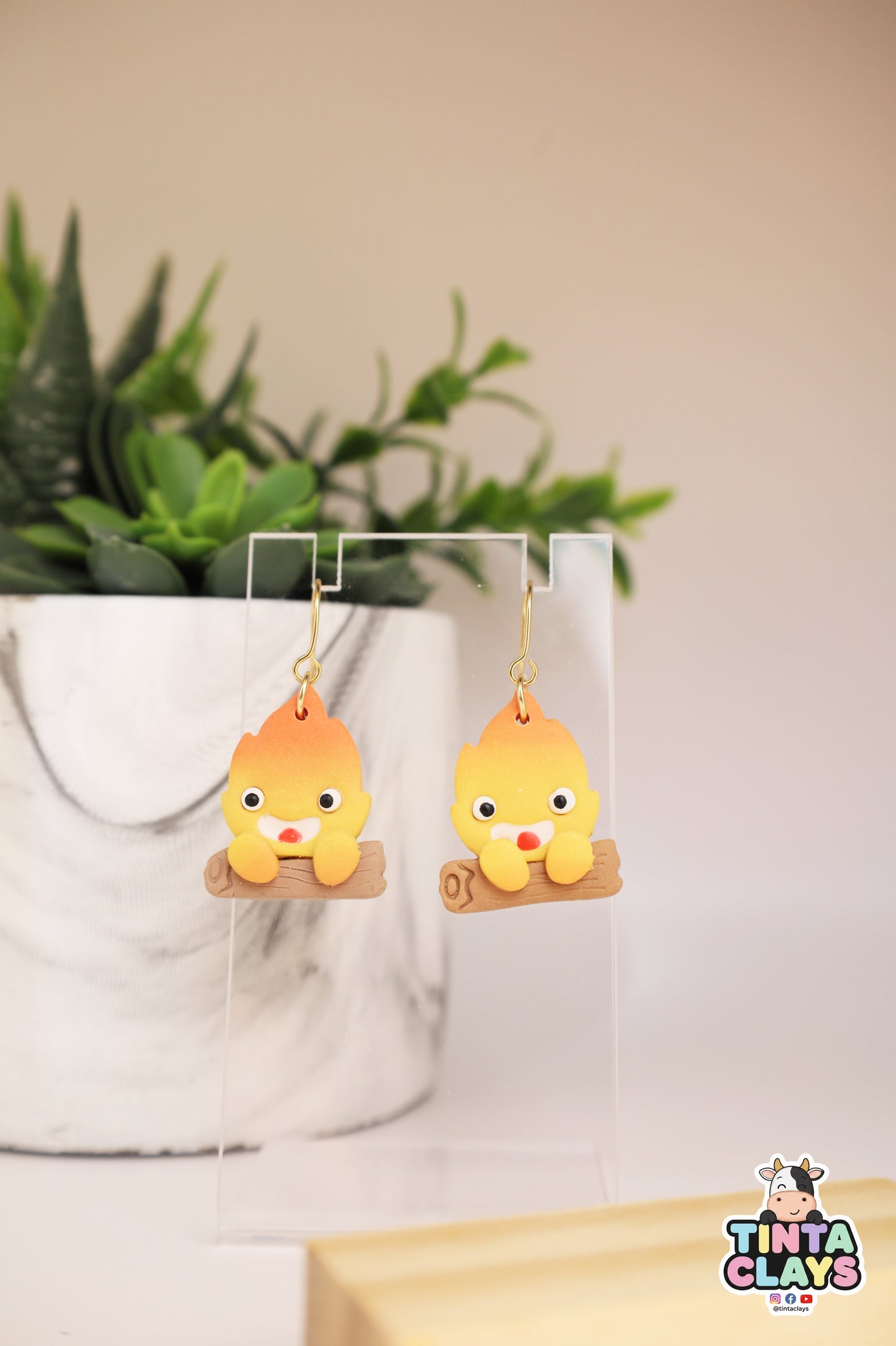 Calcifier Ghibli Inspired | Handmade Fire Spirit Earrings