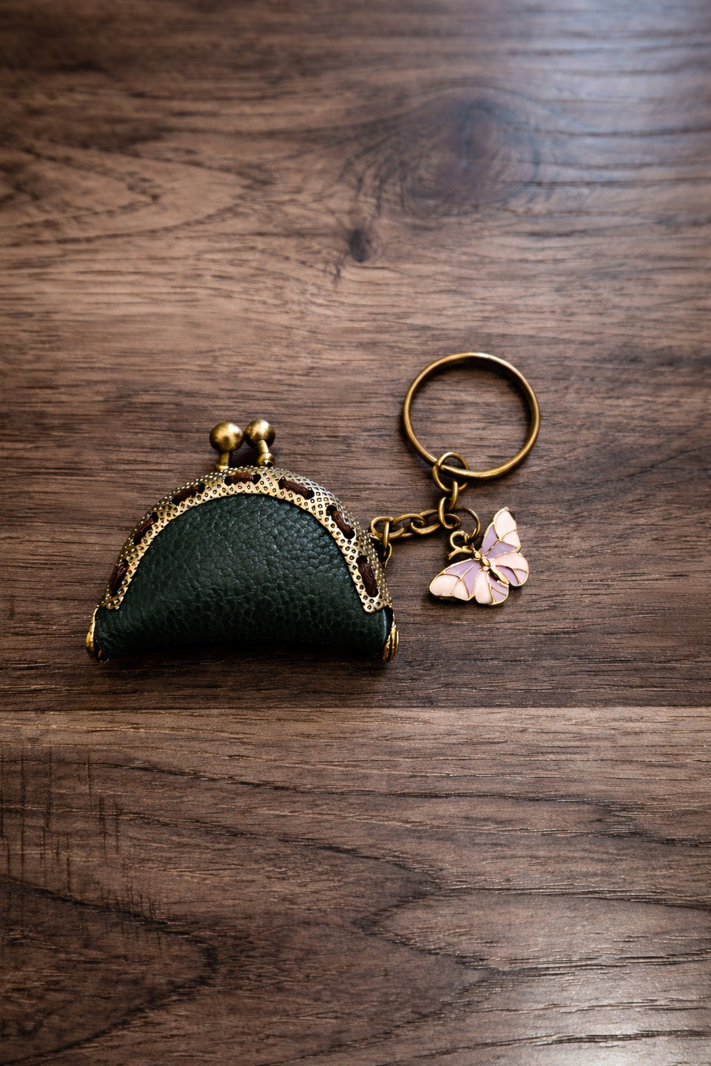 Vintage-style mini coin pouch; bag charm