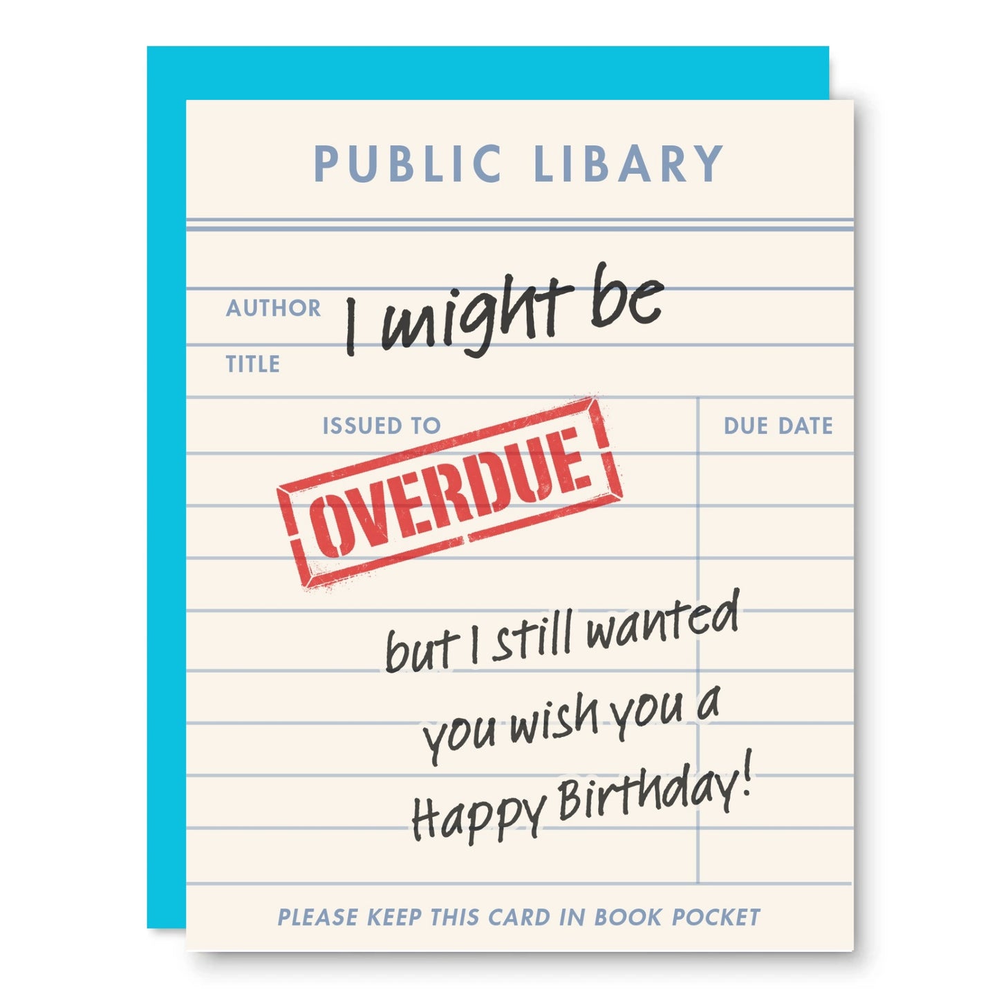 Overdue Birthday Wishes Library Card
