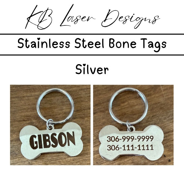 Personalized Stainless Steel Bone Pet Tag