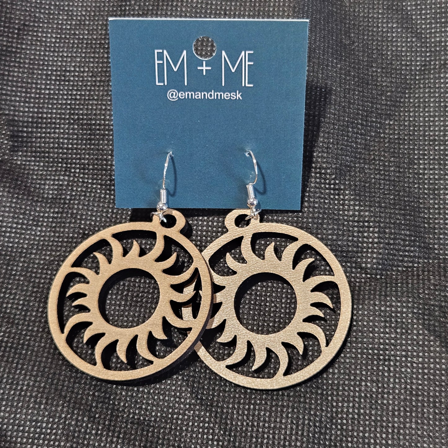 Wooden dangle earrings