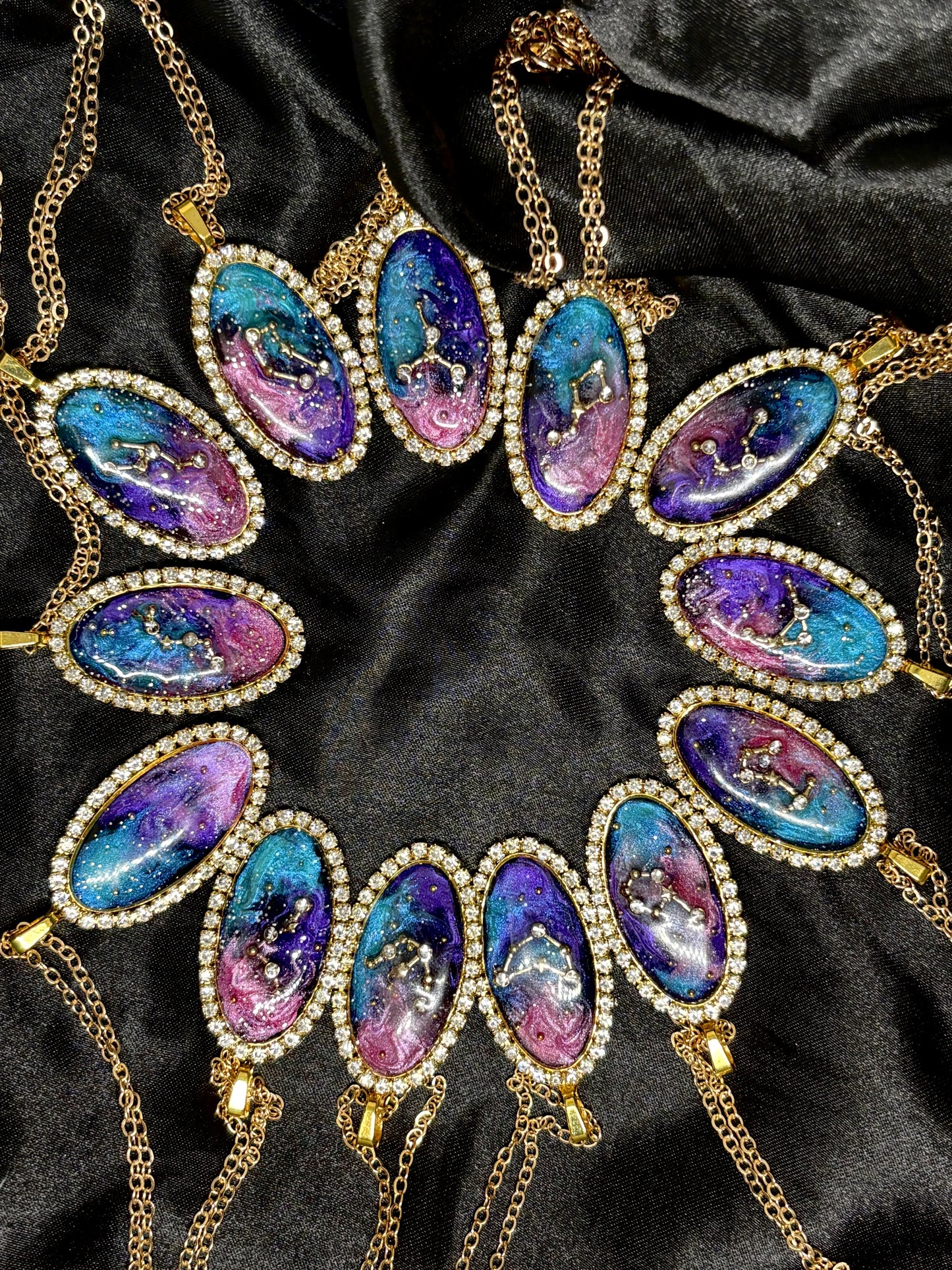 Starry Galaxy Rhinestone Necklace