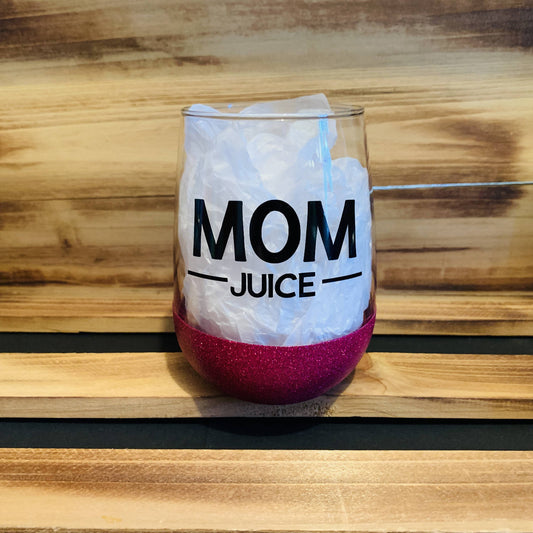 Mom Juice Glitter Stemless - HandmadeSask