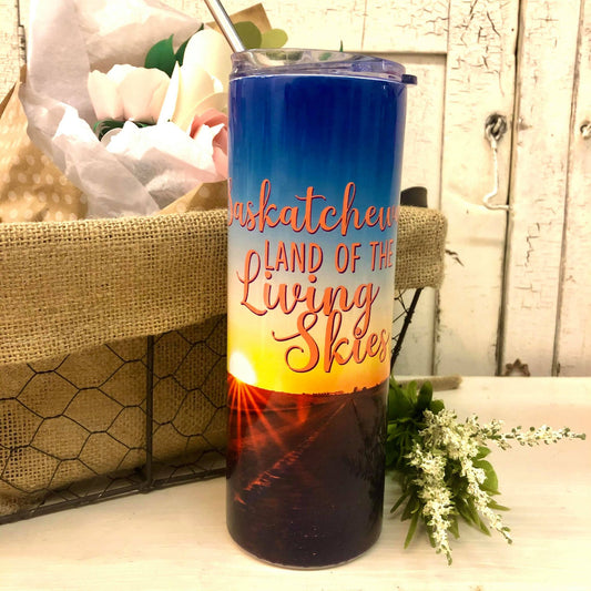 Land of the Living Skies Tumbler - HandmadeSask
