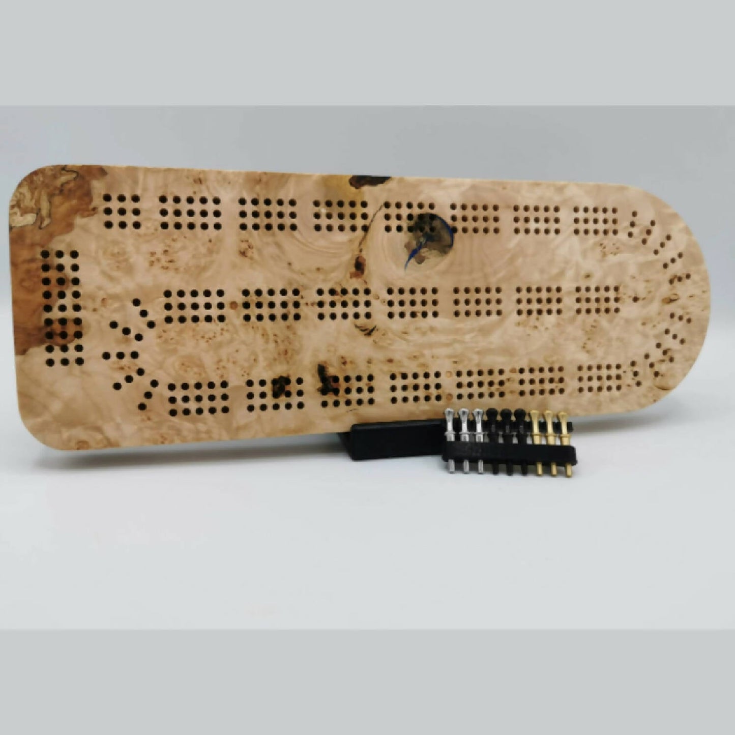 Figured Wood Cribbage Board