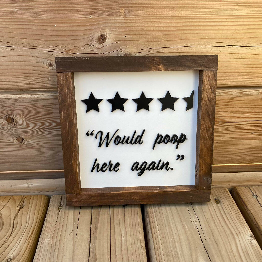 Would Poop Here Again Sign