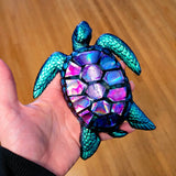 Resin Turtle Made With Rainbow Casting Re-cycled Discs