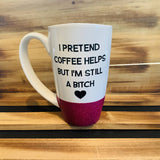 I Pretend Coffee Helps Glitter Mug