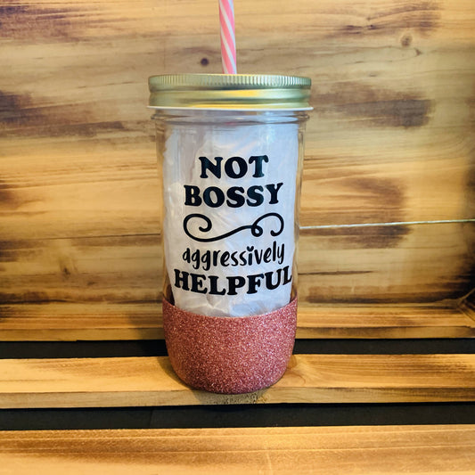 Not Bossy Glitter Jar - HandmadeSask